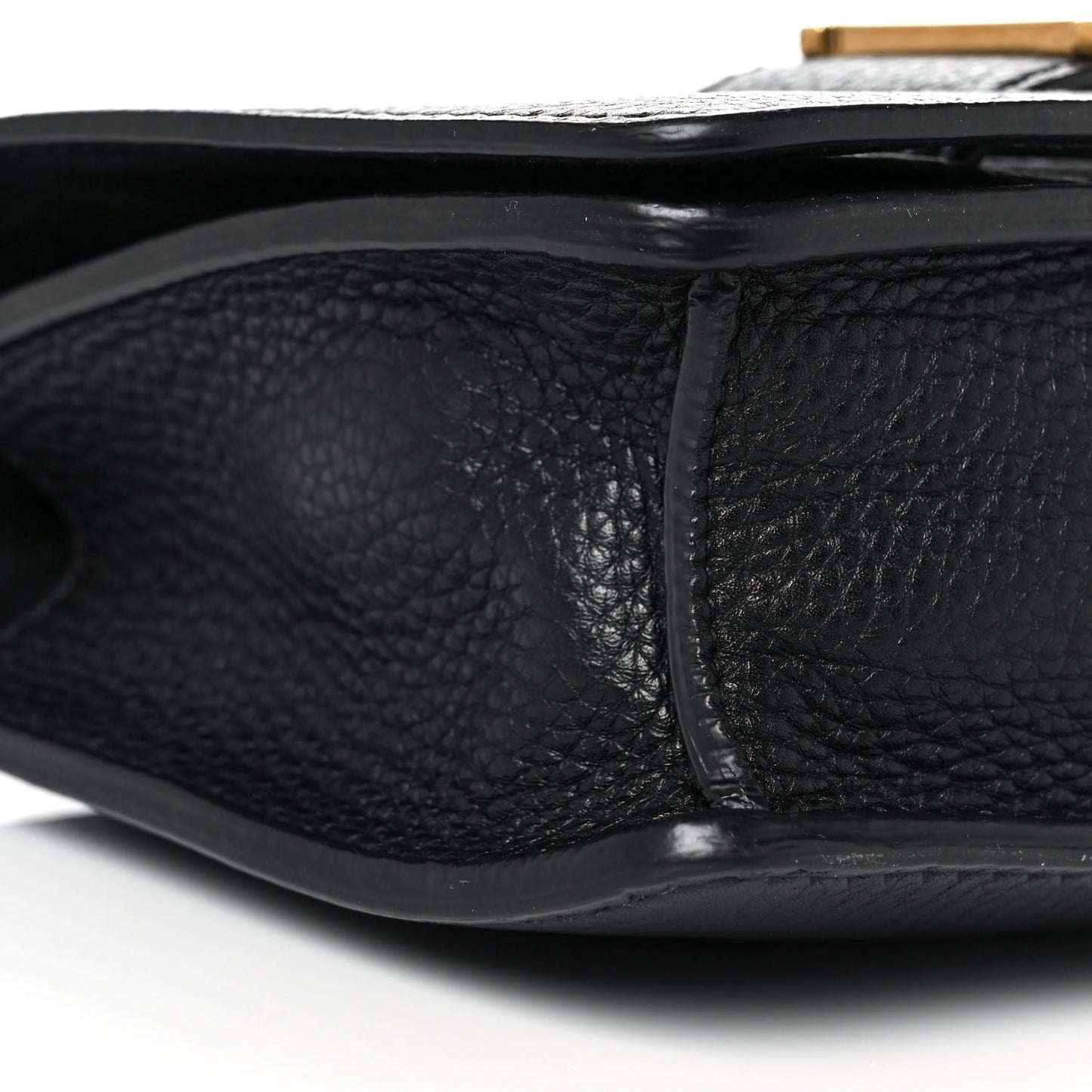 Grained Calfskin Dio(r)evolution Top Handle Flap Bag Black