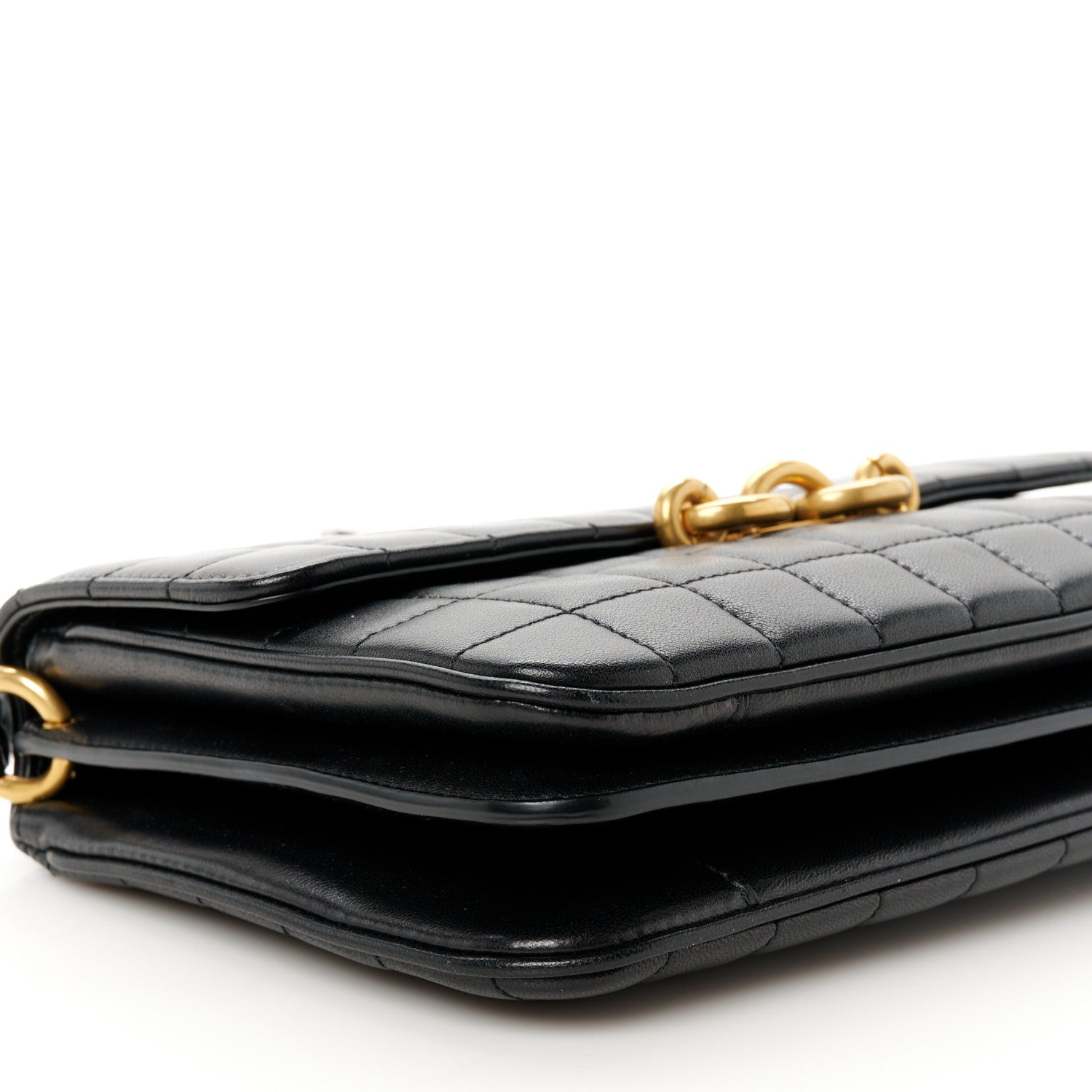 Saint Laurent Lambskin Carre Quilted Le Maillon Satchel Black 10 of 11