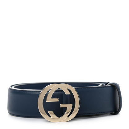 Gucci Moon Calfskin Interlocking G 37mm Belt 90 36 Cobalt Blue 1 of 4
