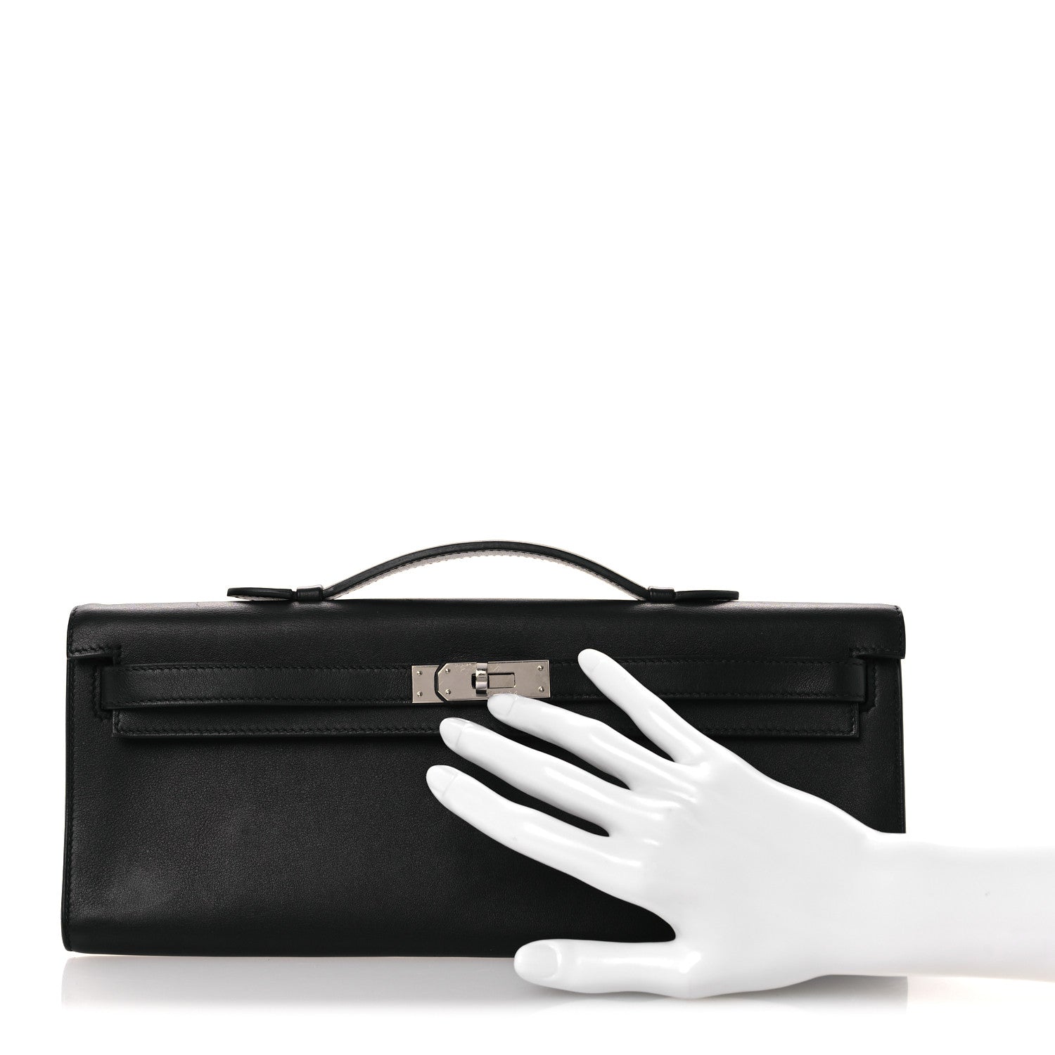 Hermes Swift Kelly Cut Clutch Pochette Black 2 of 13