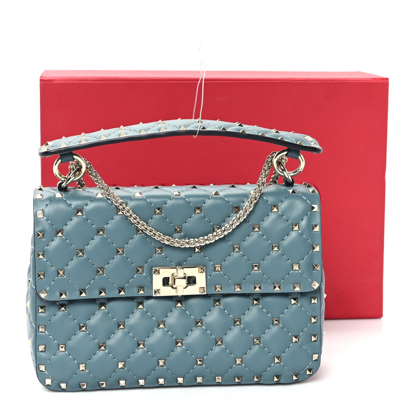 Nappa Medium Rockstud Spike Shoulder Bag Nube