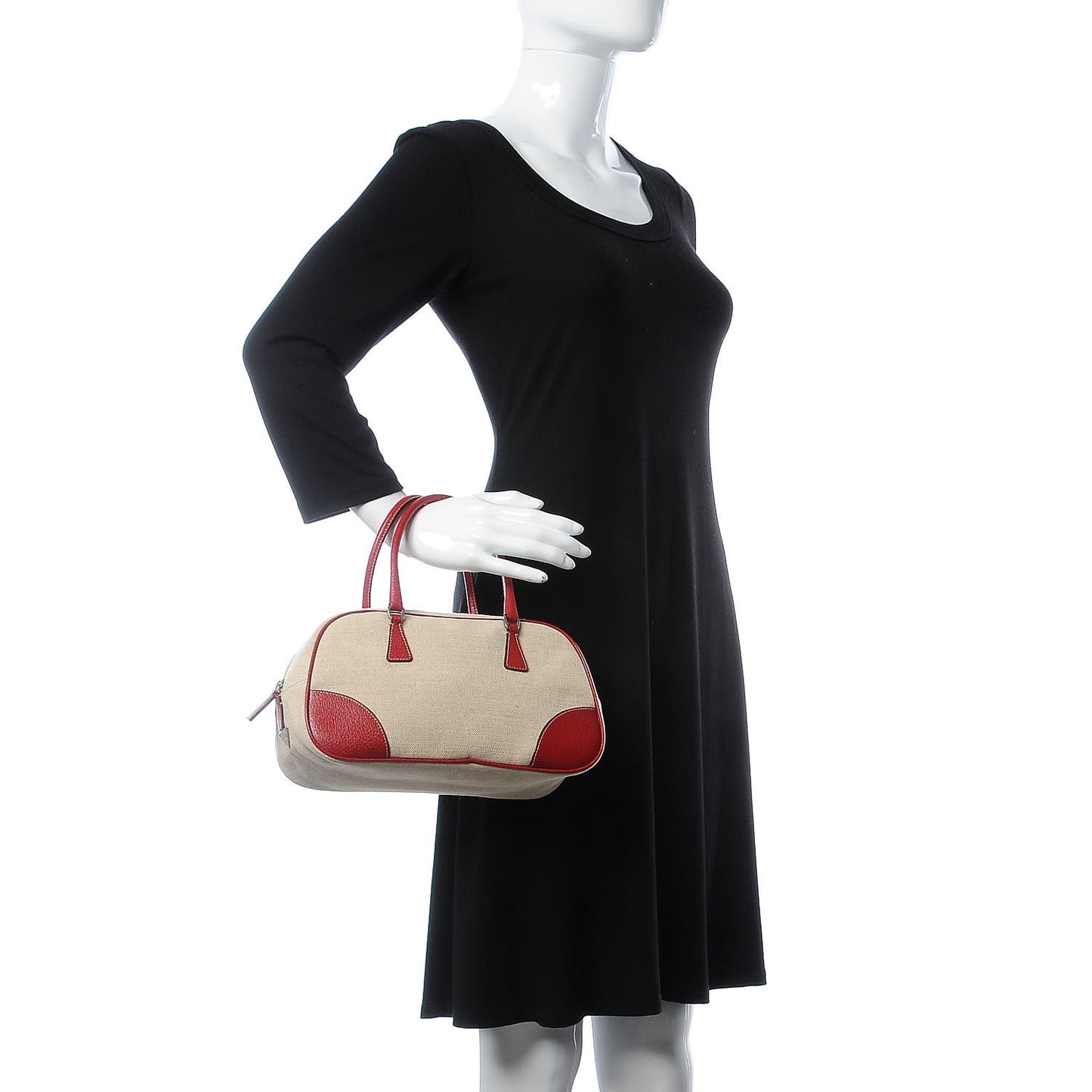 Canvas Boston Bag Red