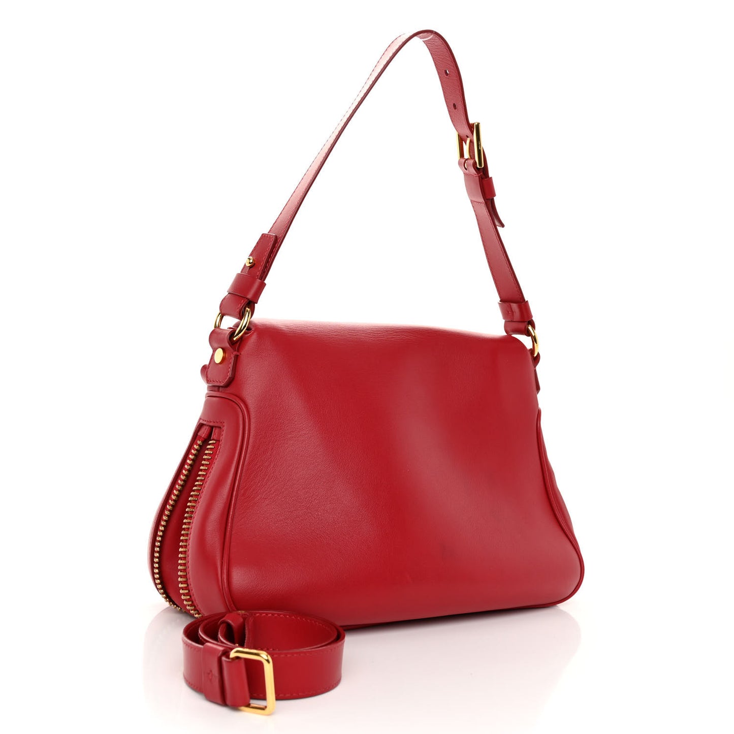 Calfskin Medium Jennifer Crossbody Flame Red