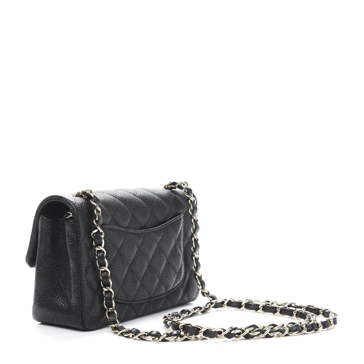Caviar Quilted Mini Rectangular Flap Black