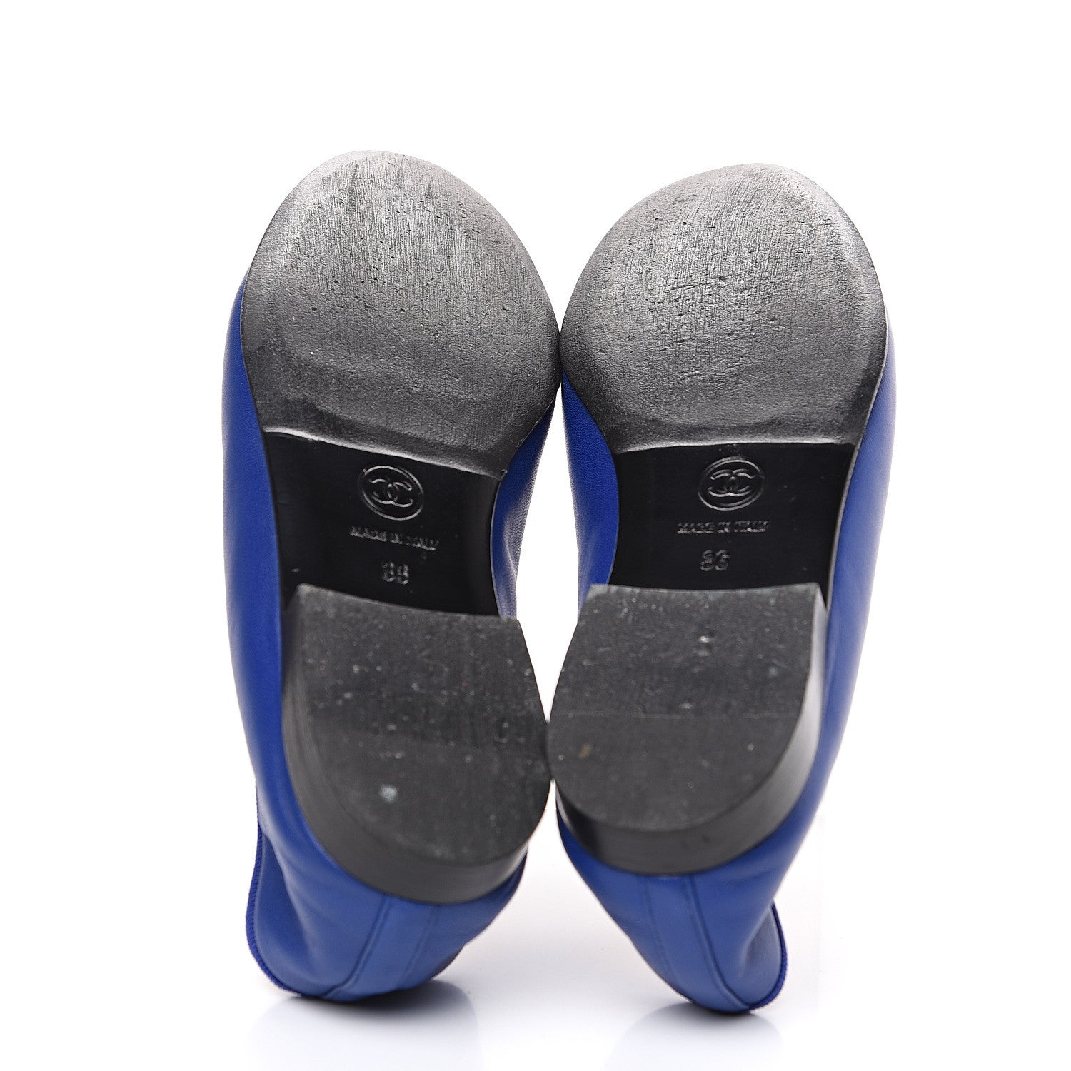 Chanel Calfskin CC Cap Toe Ballerina Flats 36 Blue 8 of 8