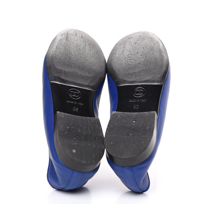 Chanel Calfskin CC Cap Toe Ballerina Flats 36 Blue 8 of 8