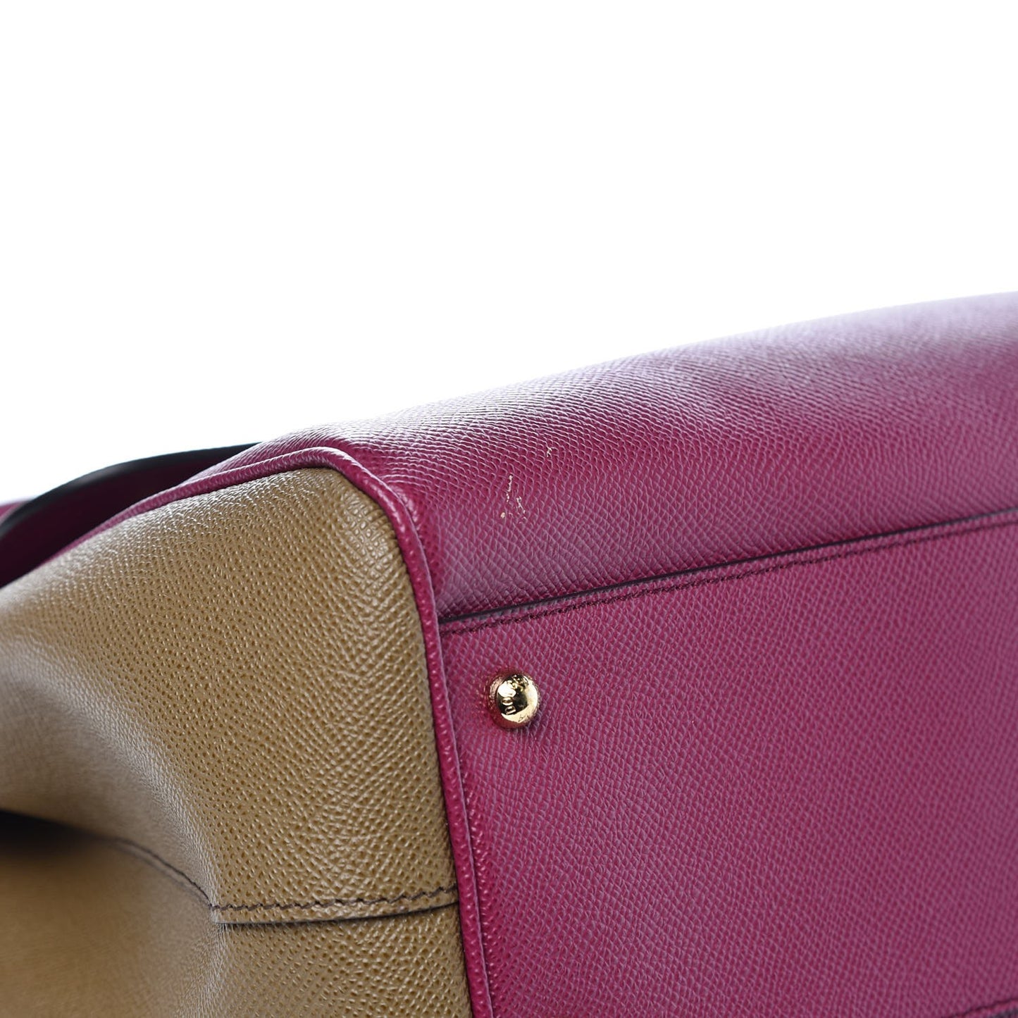 Dauphine Large Bi-Color Miss Sicily Satchel Fuchsia Khaki