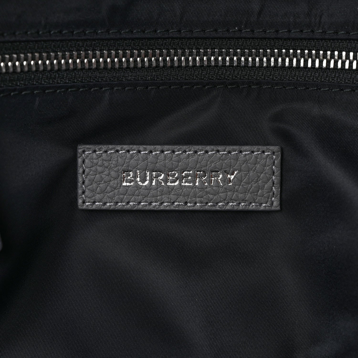 Burberry Calfskin Logo Embossed Backpack Charcoal Grey 6 of 10