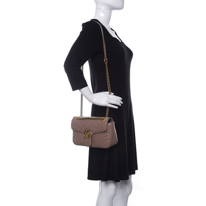 Gucci Calfskin Matelasse Small GG Marmont Shoulder Bag Porcelain Rose 2 of 10
