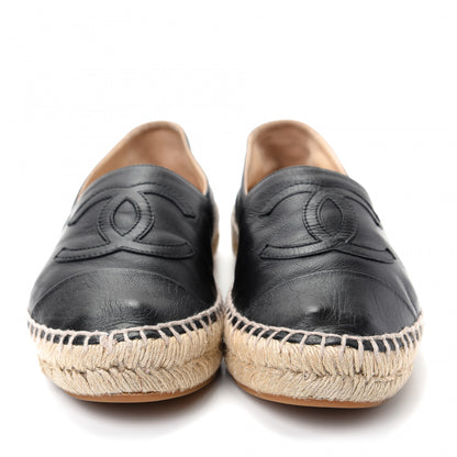 Chanel Lambskin CC Espadrilles 38 Black 2 of 10