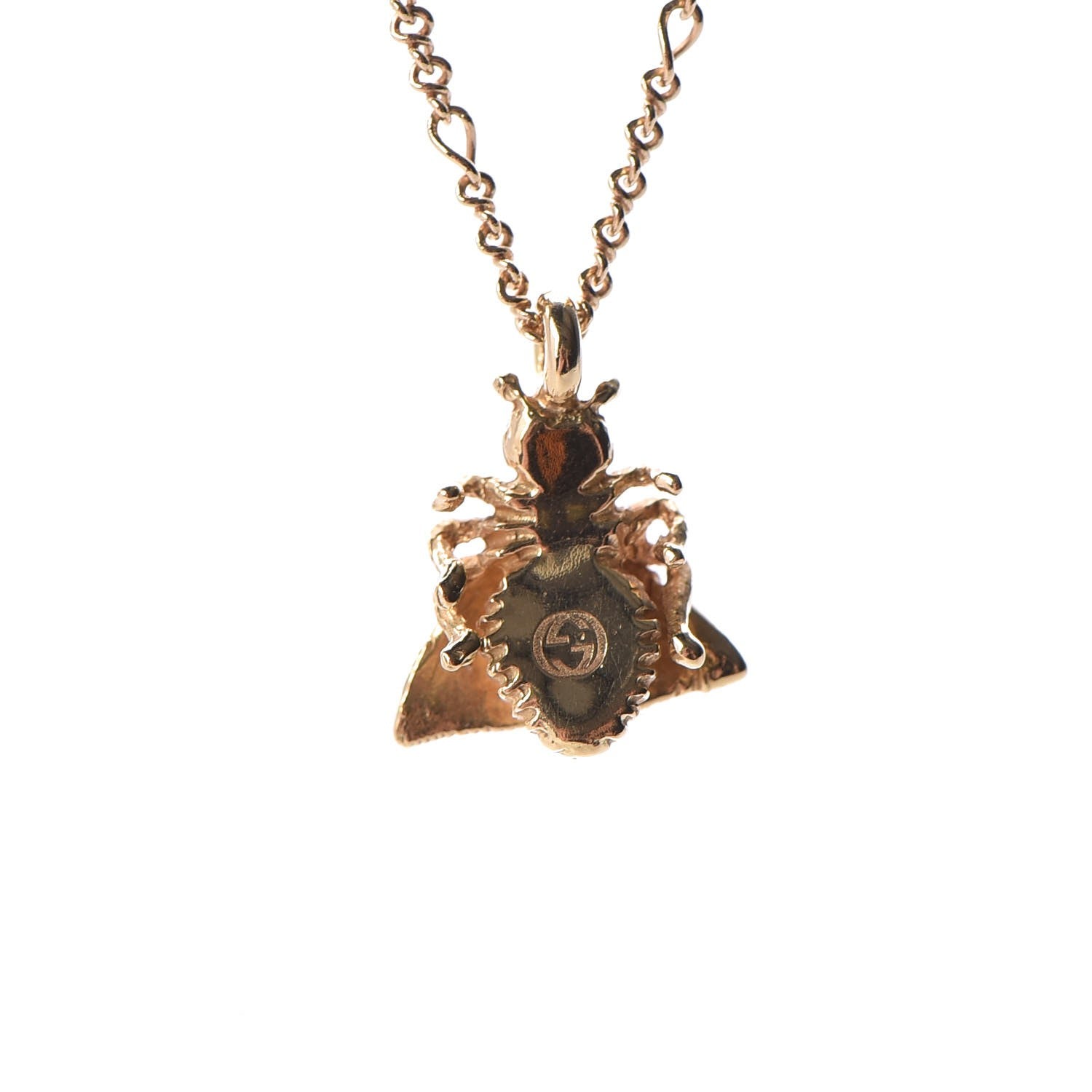 Gucci 18K Yellow Gold Le Marche Des Merveilles Bee Pendant Necklace 7 of 8