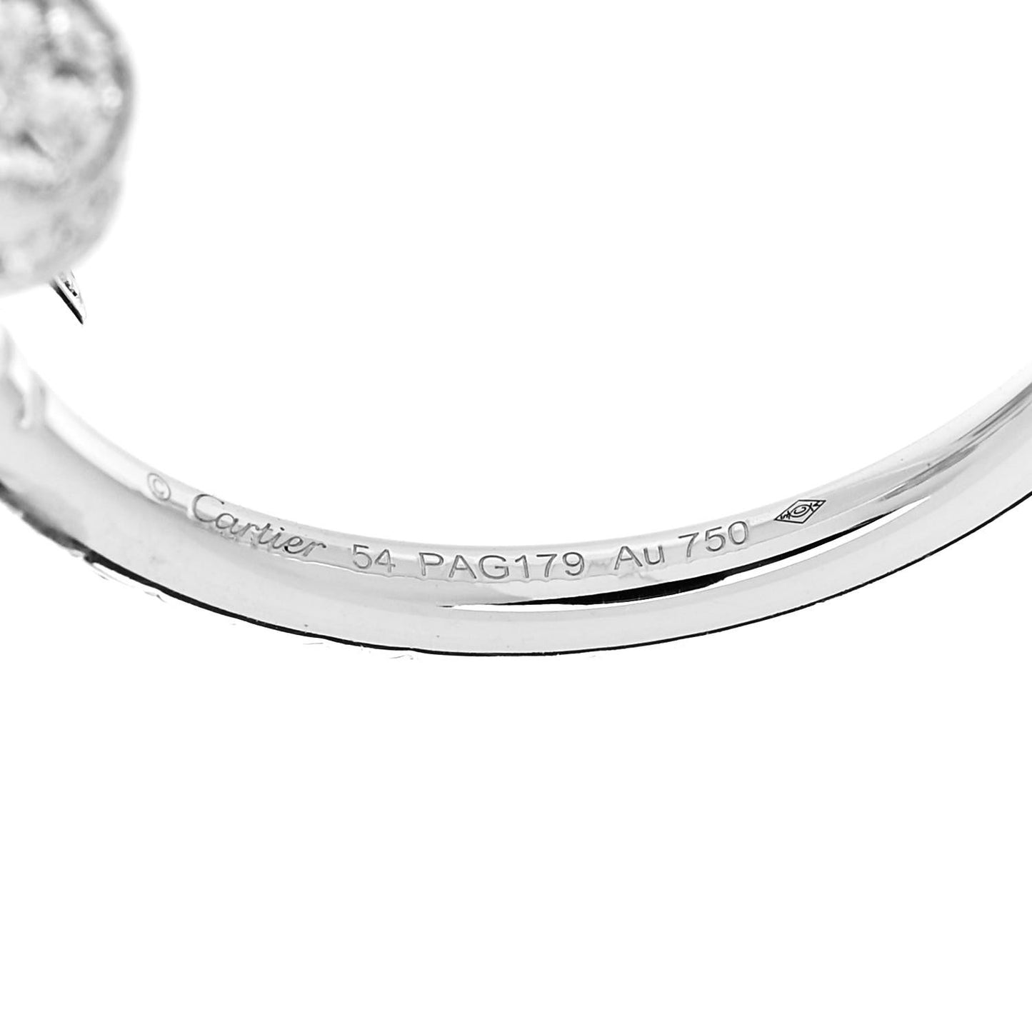 18K White Gold Diamond Juste Un Clou Paved Ring 54 7