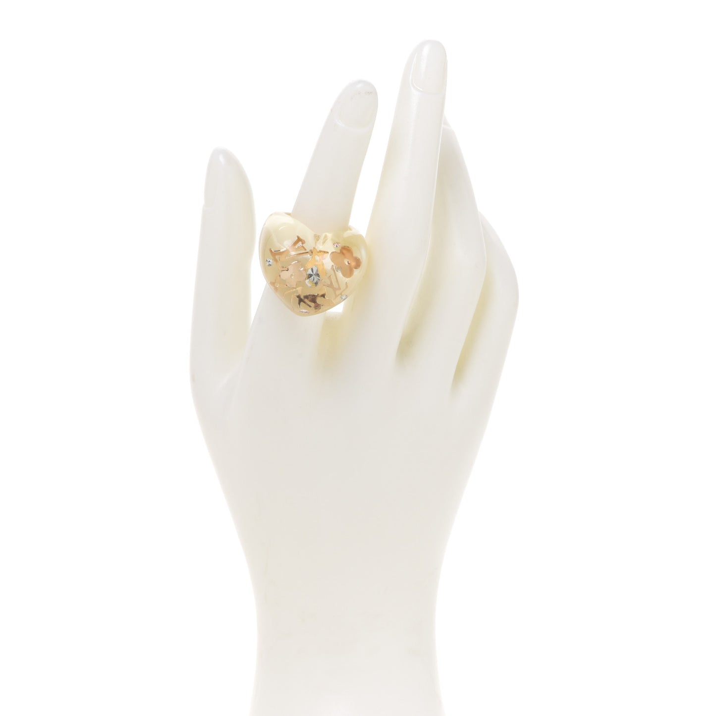 Resin Swarovski Heart Inclusion Ring M Gold 6.5