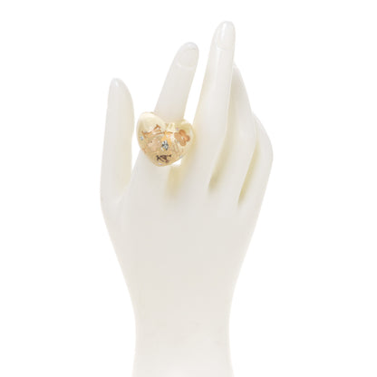 Louis Vuitton Resin Swarovski Heart Inclusion Ring M Gold 6.5 2 of 4