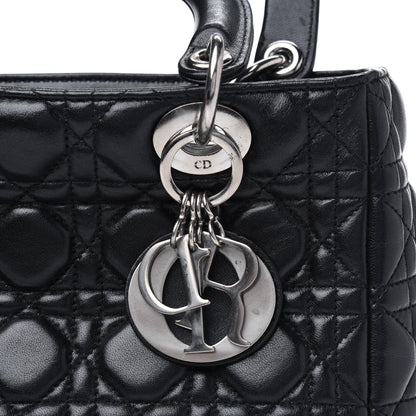 Christian Dior Lambskin Cannage Medium Lady Dior Black 13 of 14