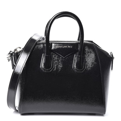Givenchy Textured Patent Calfskin Mini Antigona Black 1 of 10