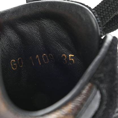Louis Vuitton Suede Monogram Run Away Sneakers 35 Black 8 of 9