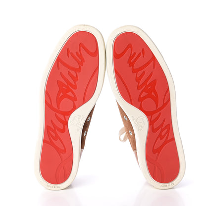 Christian Louboutin Calfskin Veau Velours Mens Louis Junior Flat Sneakers 41 Indiana 7 of 7