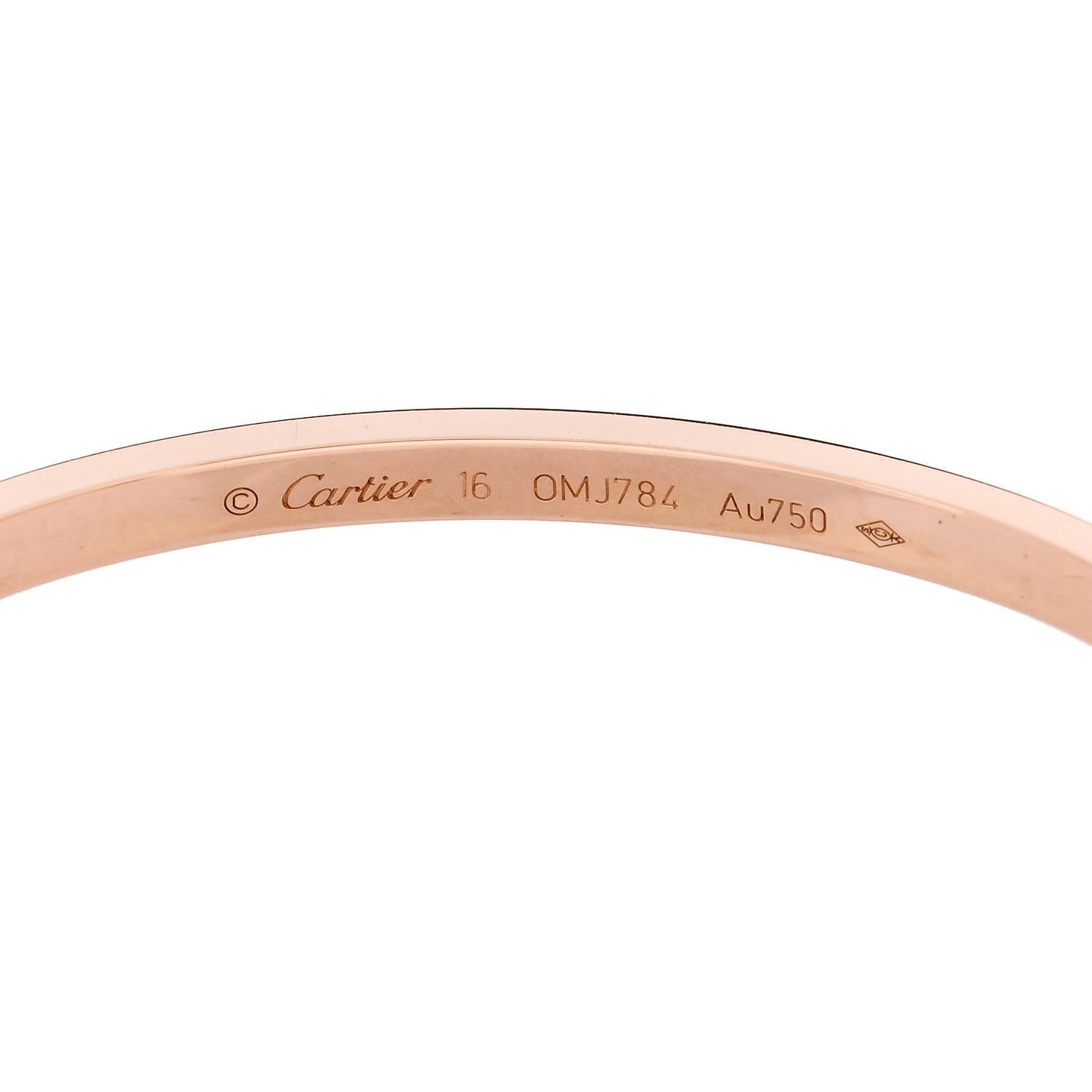 18K Pink Gold Diamond Small LOVE Paved Bracelet 16