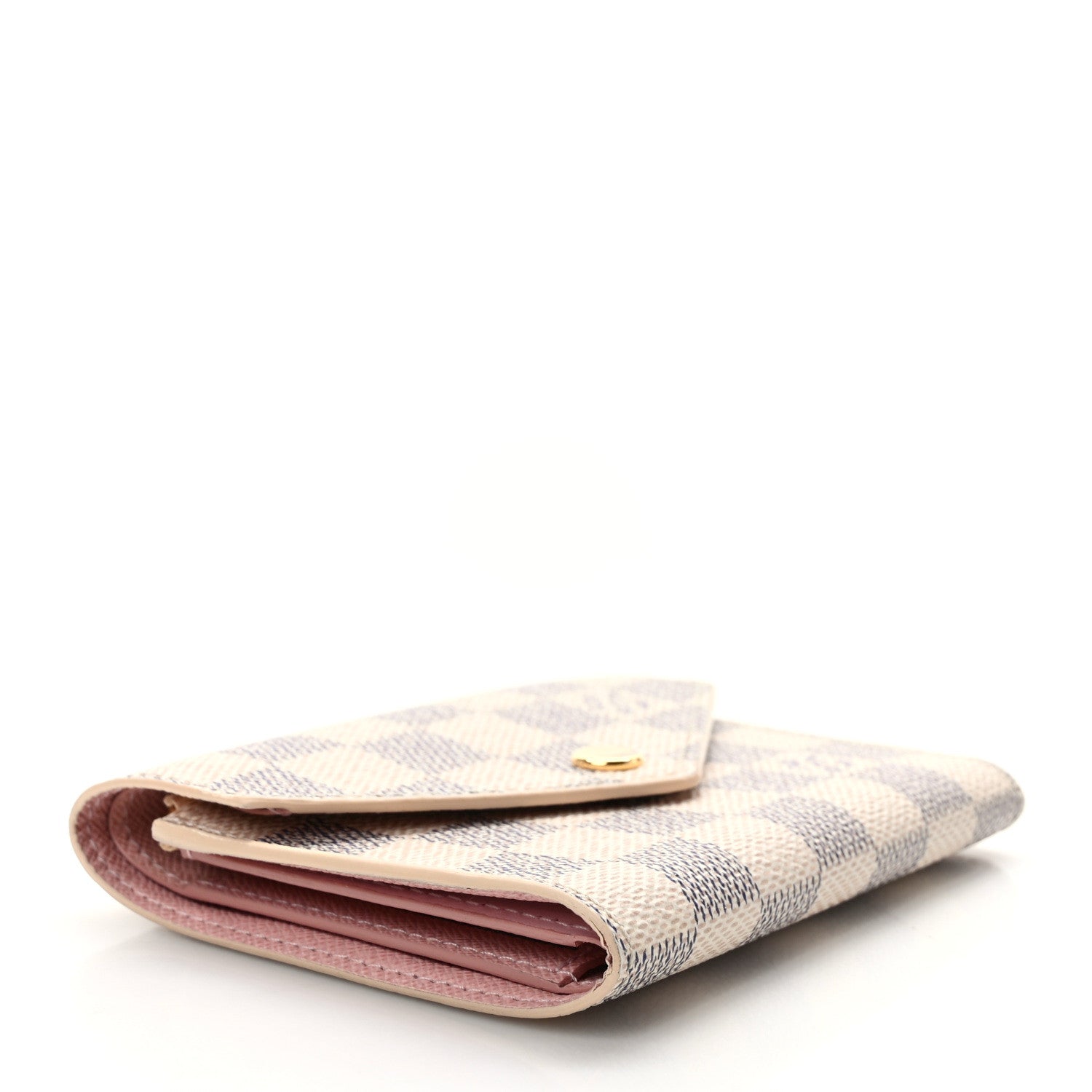 Louis Vuitton Damier Azur Victorine Wallet Rose Ballerine 4 of 7