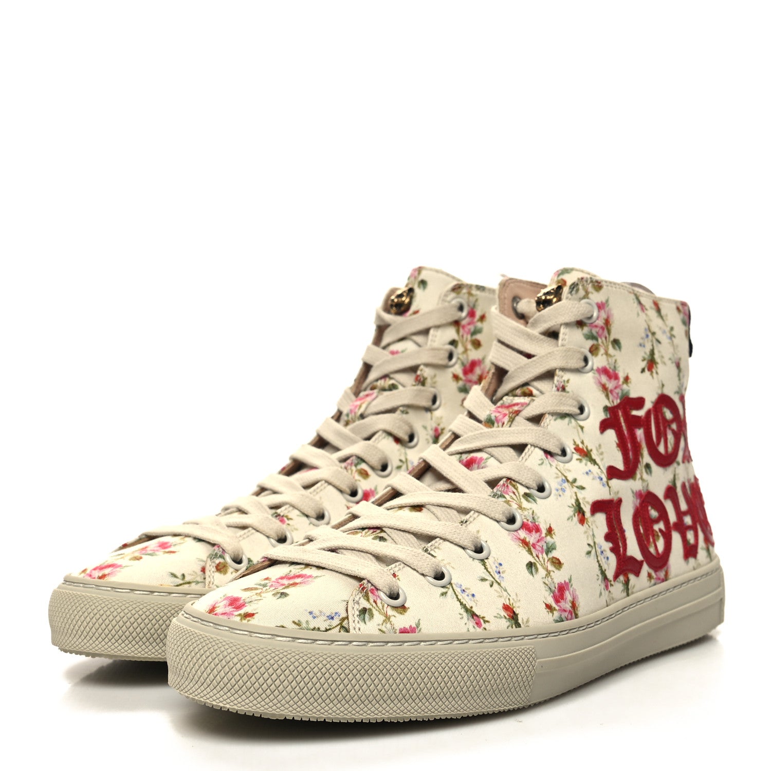 Gucci Canvas Romantic Print Major Blind For Love High Top Sneakers 37 Ivory 3 of 9