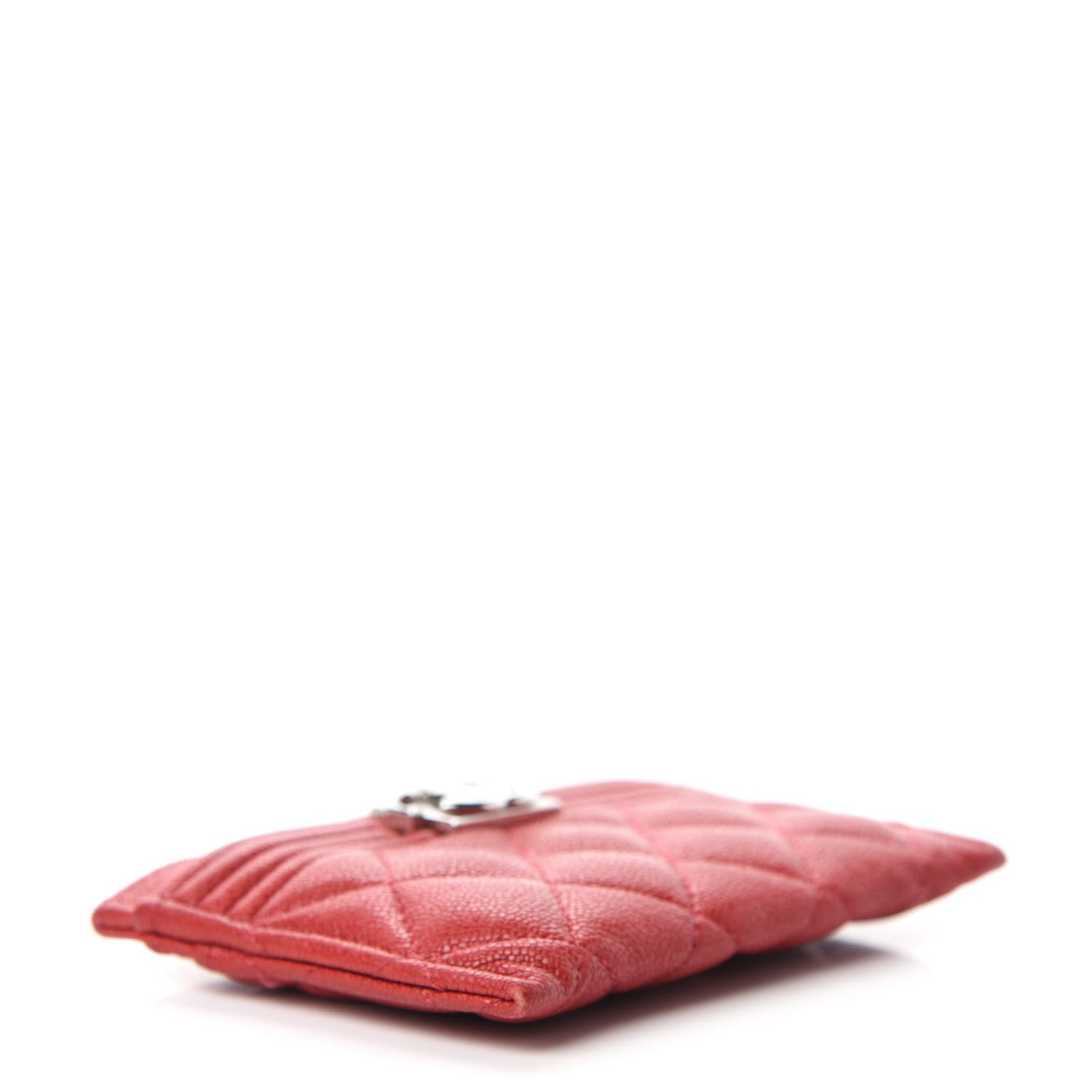 Chanel Caviar Quilted Boy Card Holder Red 4 of 8