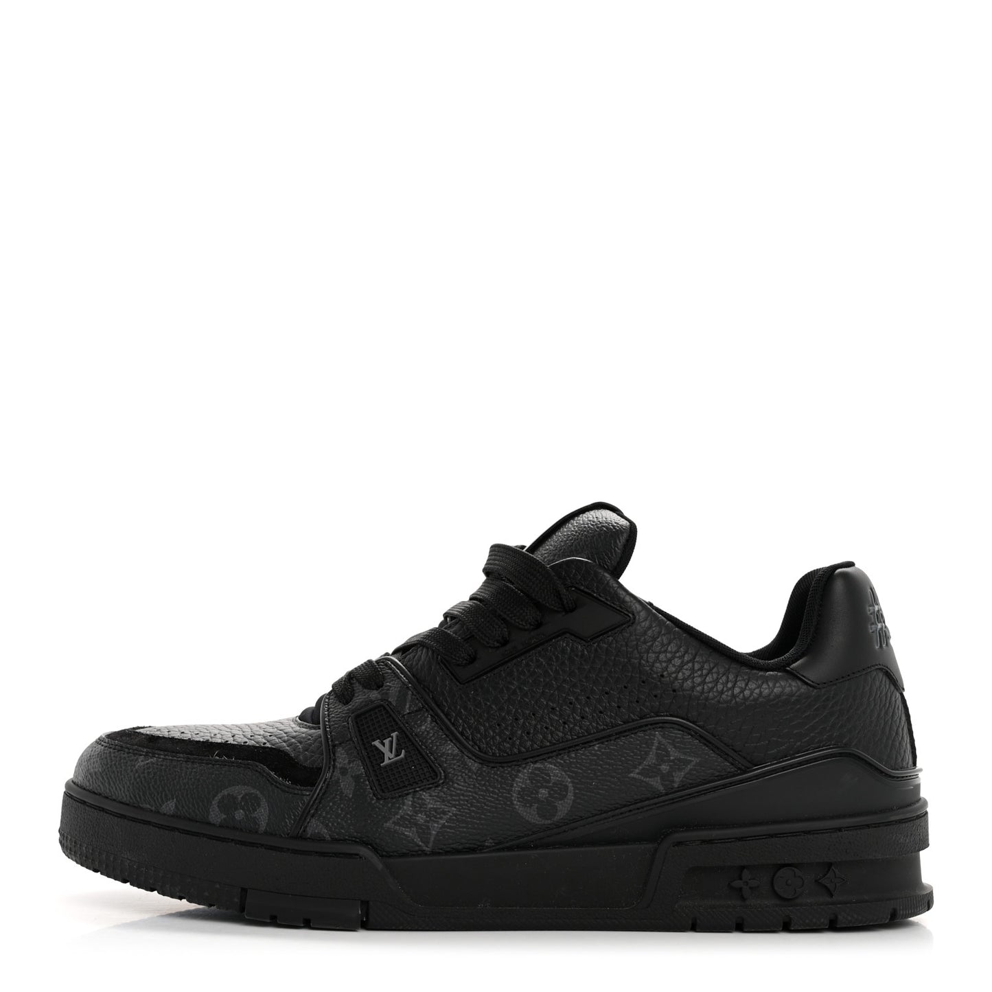 Calfskin Monogram Eclipse Mens LV Trainer Sneakers 8 Black