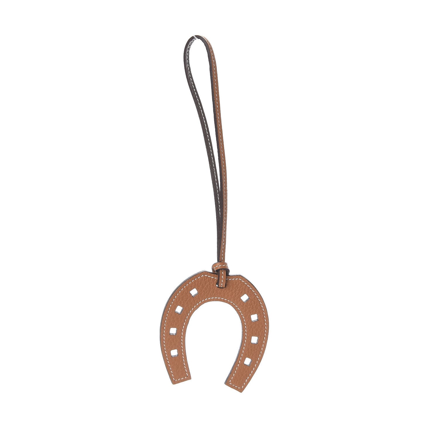Togo Paddock Horseshoe Bag Charm Etain Gold