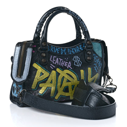 Balenciaga Agneau Arena Graffiti All Over Classic Hardware Mini City Black Multicolor 3 of 9