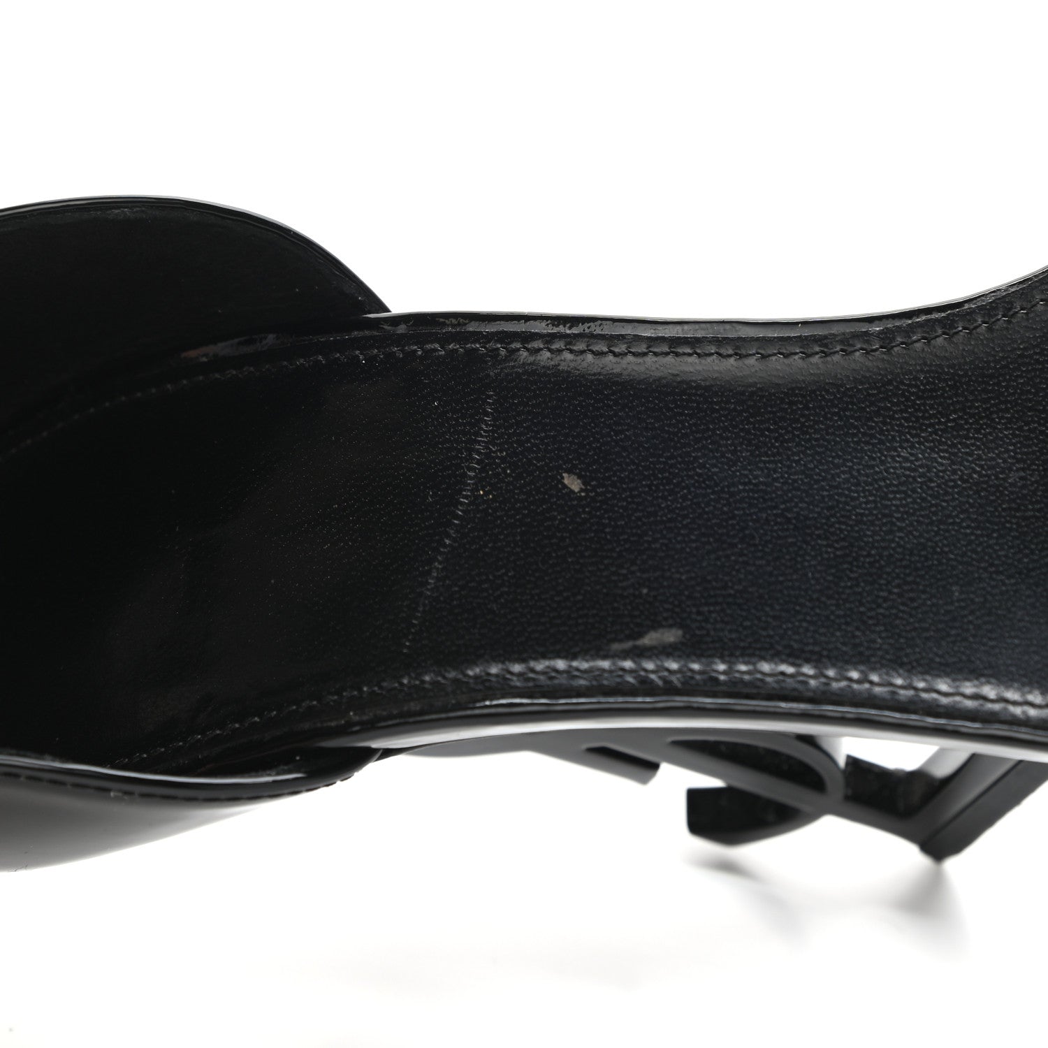 Saint Laurent Patent Calfskin Opyum 110 Sandals 38 Black 9 of 11