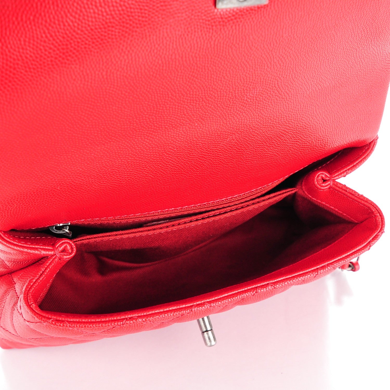 Chanel Caviar Quilted Mini Coco Handle Flap Red 5 of 8