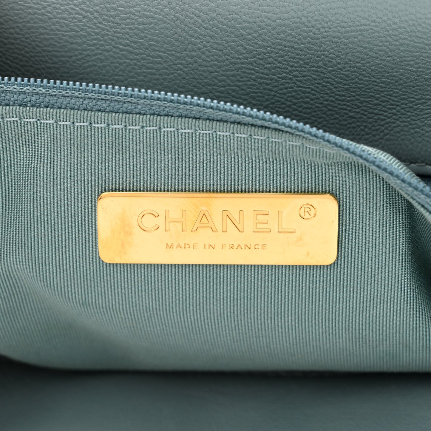 Lambskin Quilted Large Chanel 19 Flap Light Blue