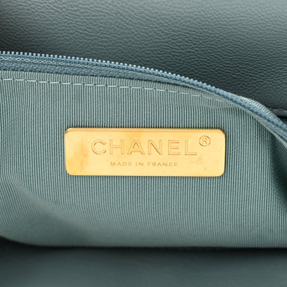 Chanel Lambskin Quilted Large Chanel 19 Flap Light Blue 6 of 10
