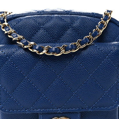 Chanel Caviar Quilted CC Day Camera Case Blue 8 of 10