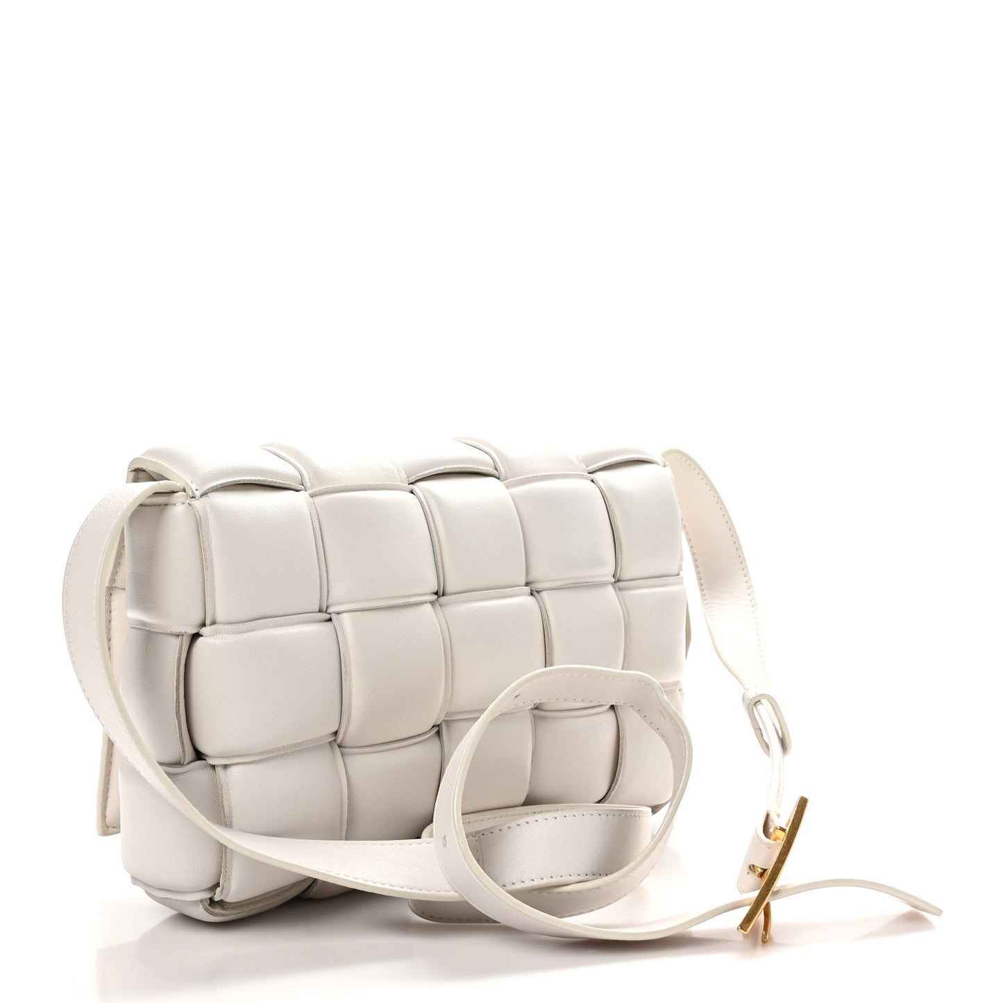 Nappa Maxi Intreccio Padded Cassette Crossbody Bag Chalk