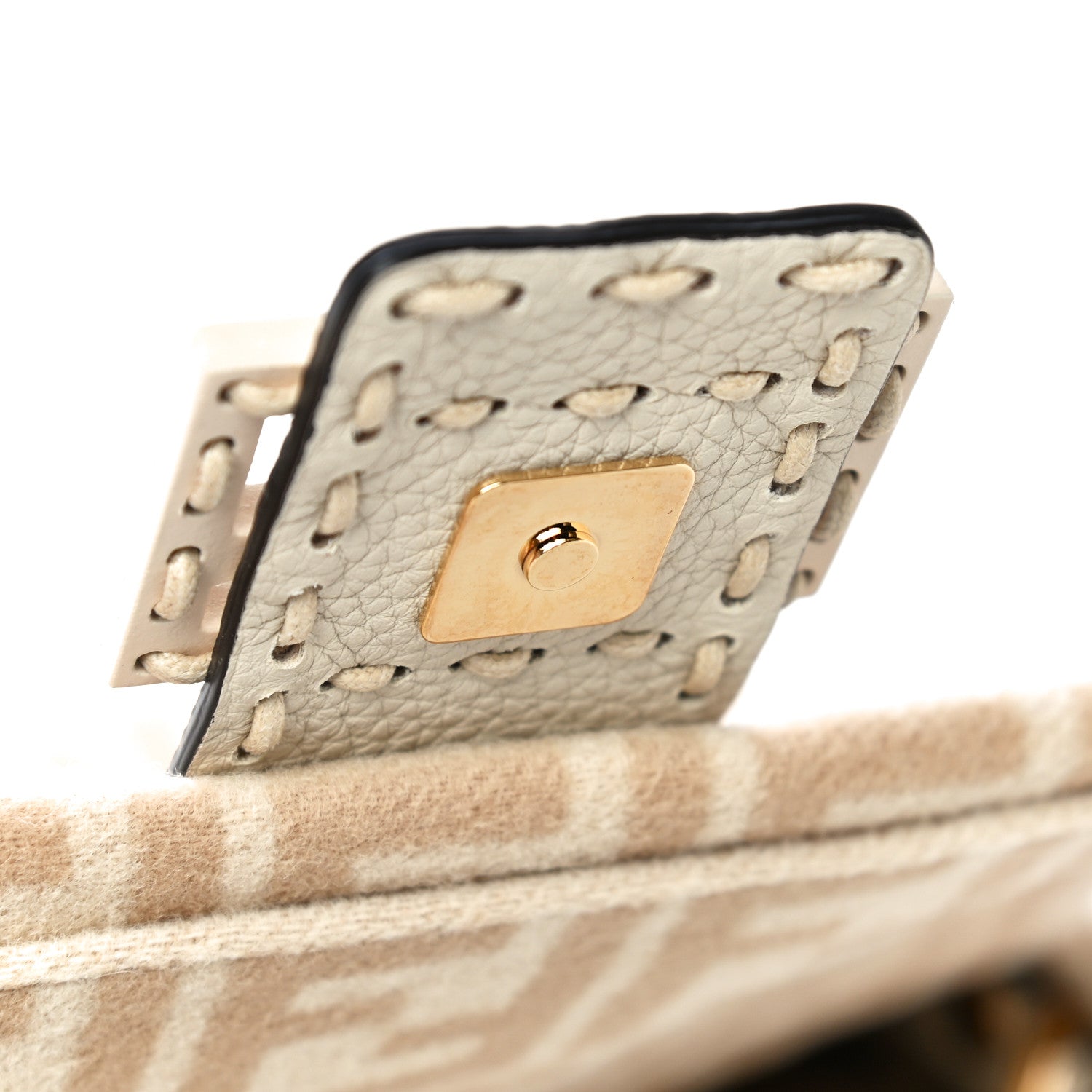 Fendi Wool Cuoio Romano Selleria FF 1974 Baguette 1997 Beige Cammello Camelia 13 of 14