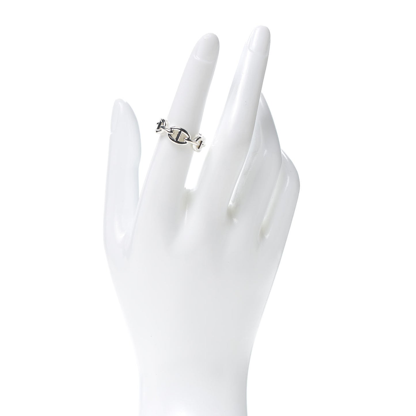 Sterling Silver PM Chaine d'Ancre Enchainee Band Ring 53 6.5