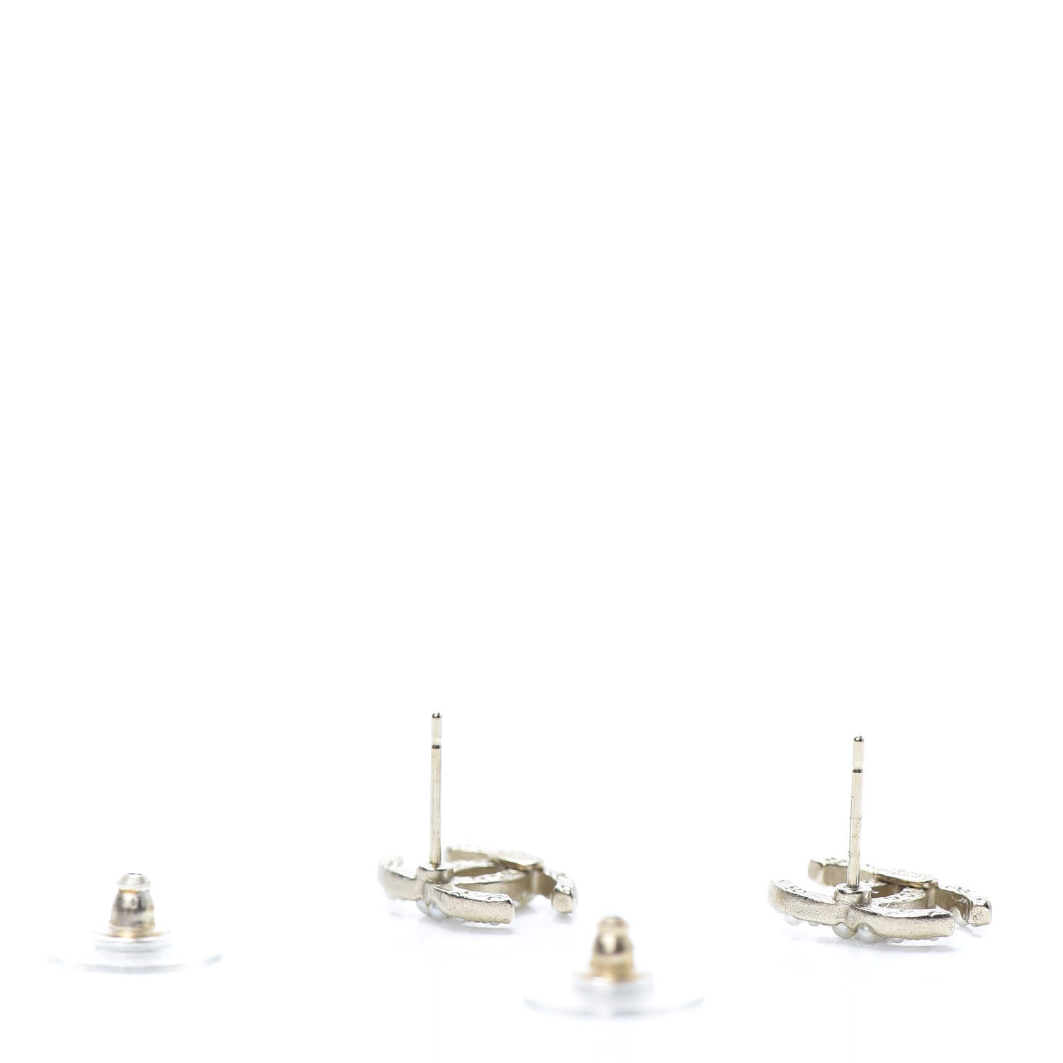 Chanel Pearl CC Earrings Light Gold 3 of 5