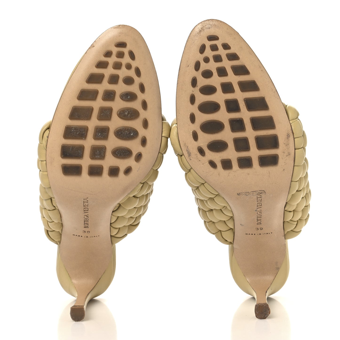 Nappa Padded Intrecciato Mules Sandals 39 Tapioca