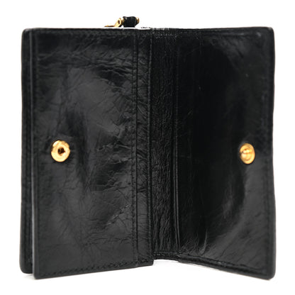 Miu Miu Nappa Matelasse Flap Card Holder Key Ring Black 5 of 7