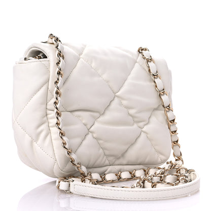 Chanel Calfskin Quilted Mini Square Bubbly Flap White 3 of 16