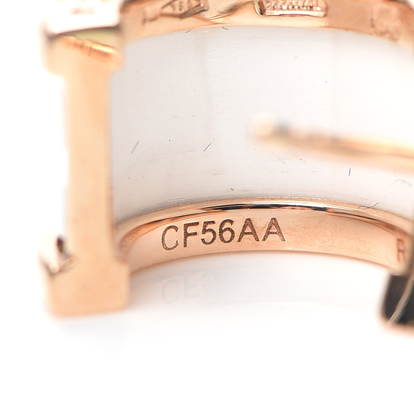 18K Rose Gold White Ceramic B.Zero1 Hoop Earrings