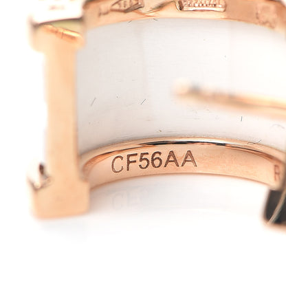 Bulgari 18K Rose Gold White Ceramic B.Zero1 Hoop Earrings 4 of 6