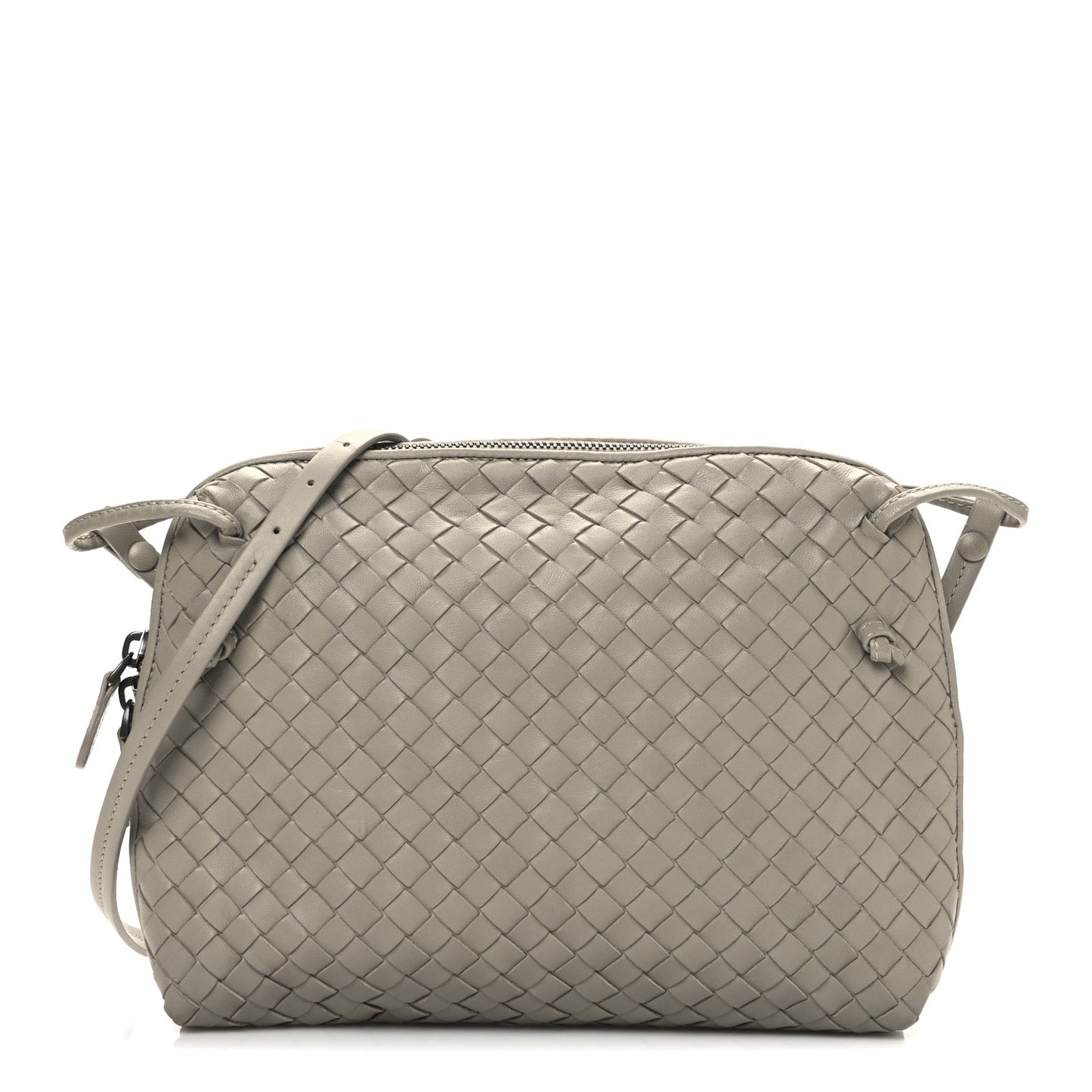 Nappa Intrecciato Nodini Crossbody Messenger Steel