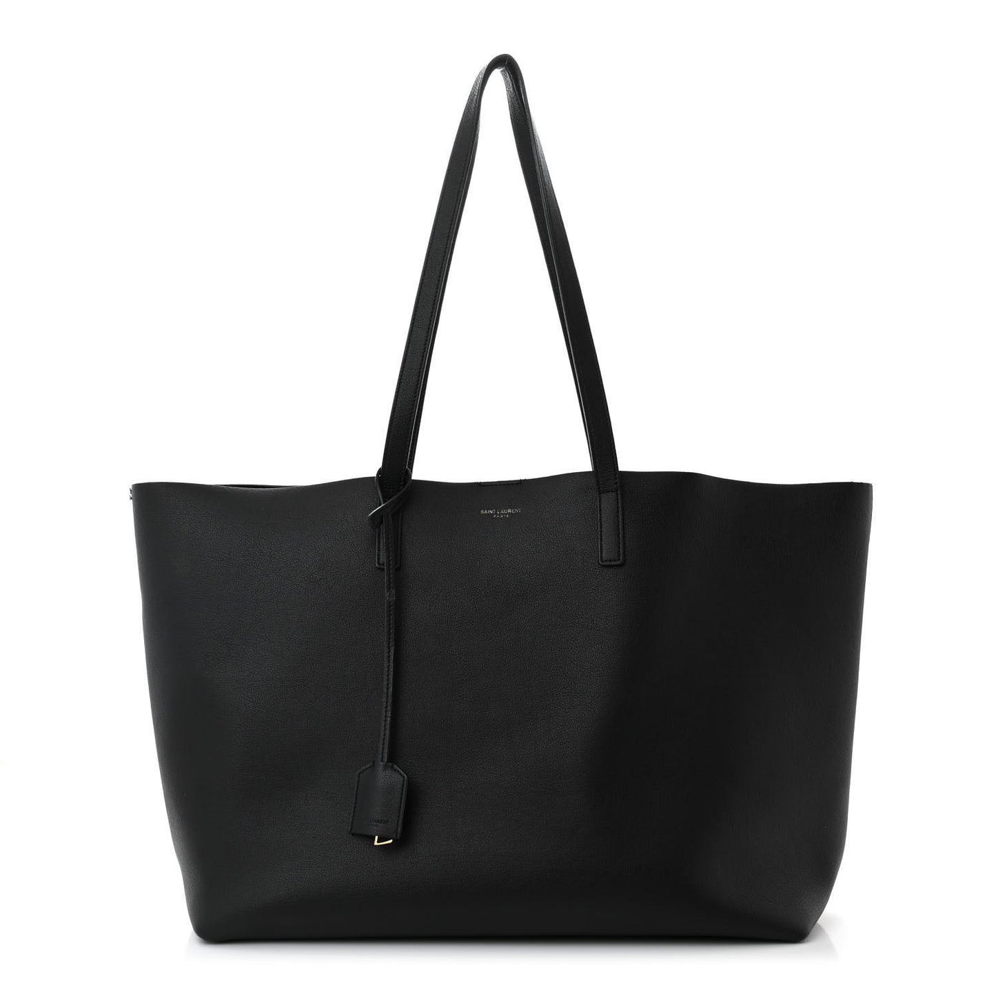 Calfskin East West Shopping Tote Black