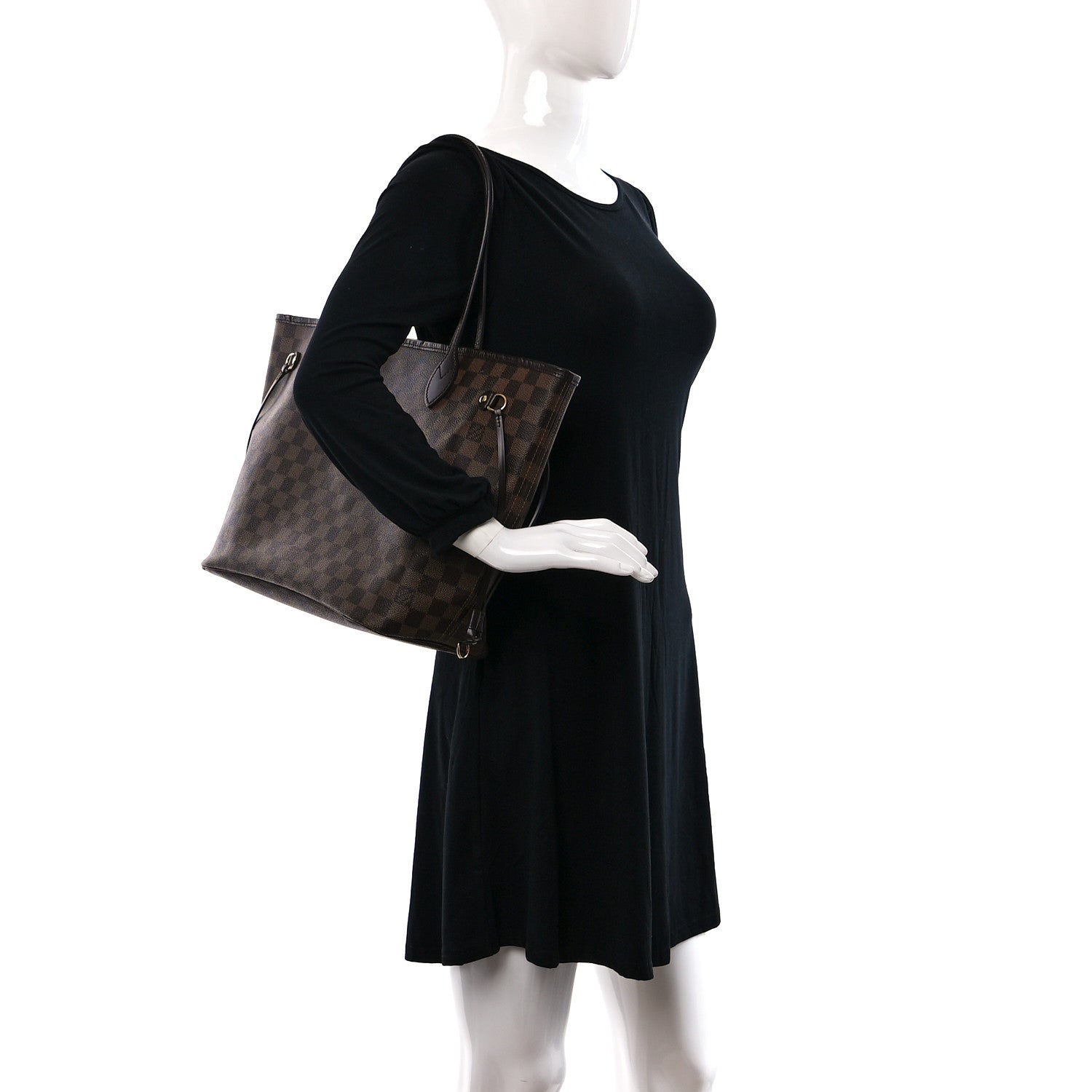 Louis Vuitton Damier Ebene Neo Neverfull MM Rose Ballerine 2 of 11