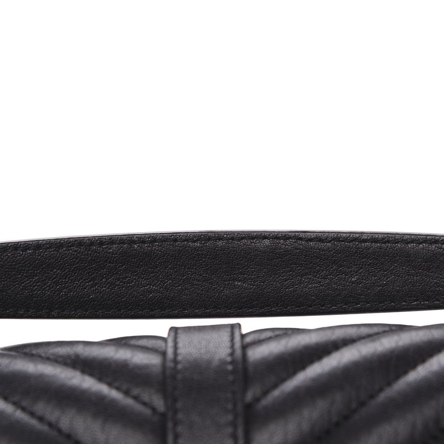 Saint Laurent Sheepskin Matelasse Chevron Monogram Medium College Bag Black 12 of 12
