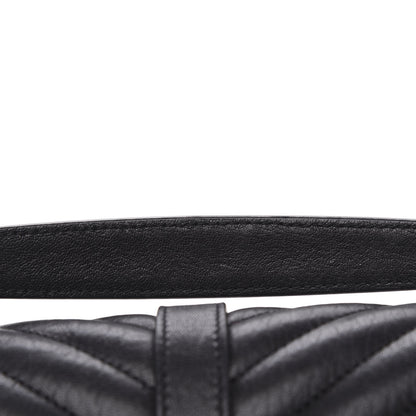Saint Laurent Sheepskin Matelasse Chevron Monogram Medium College Bag Black 12 of 12