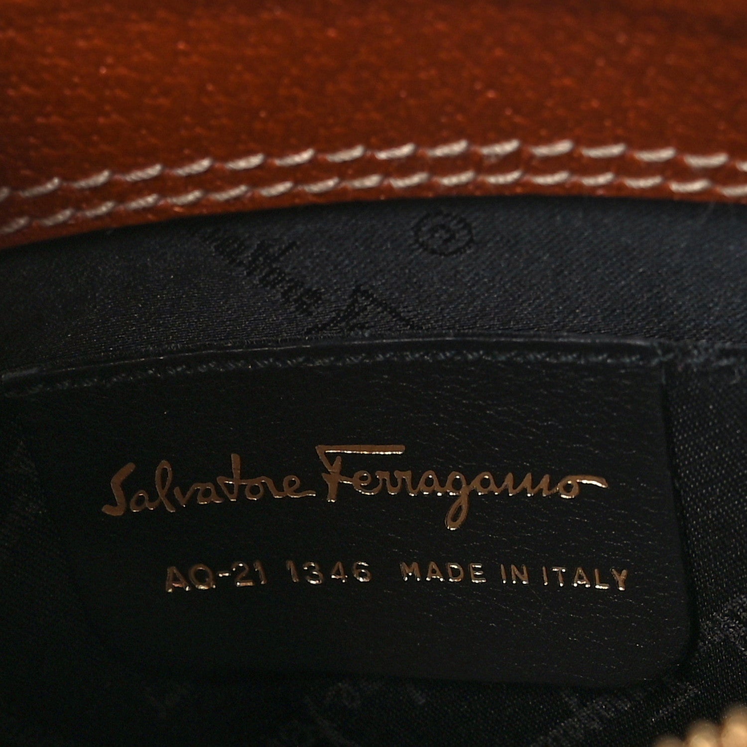 Salvatore Ferragamo Pigskin Shoulder Bag Brown 6 of 9