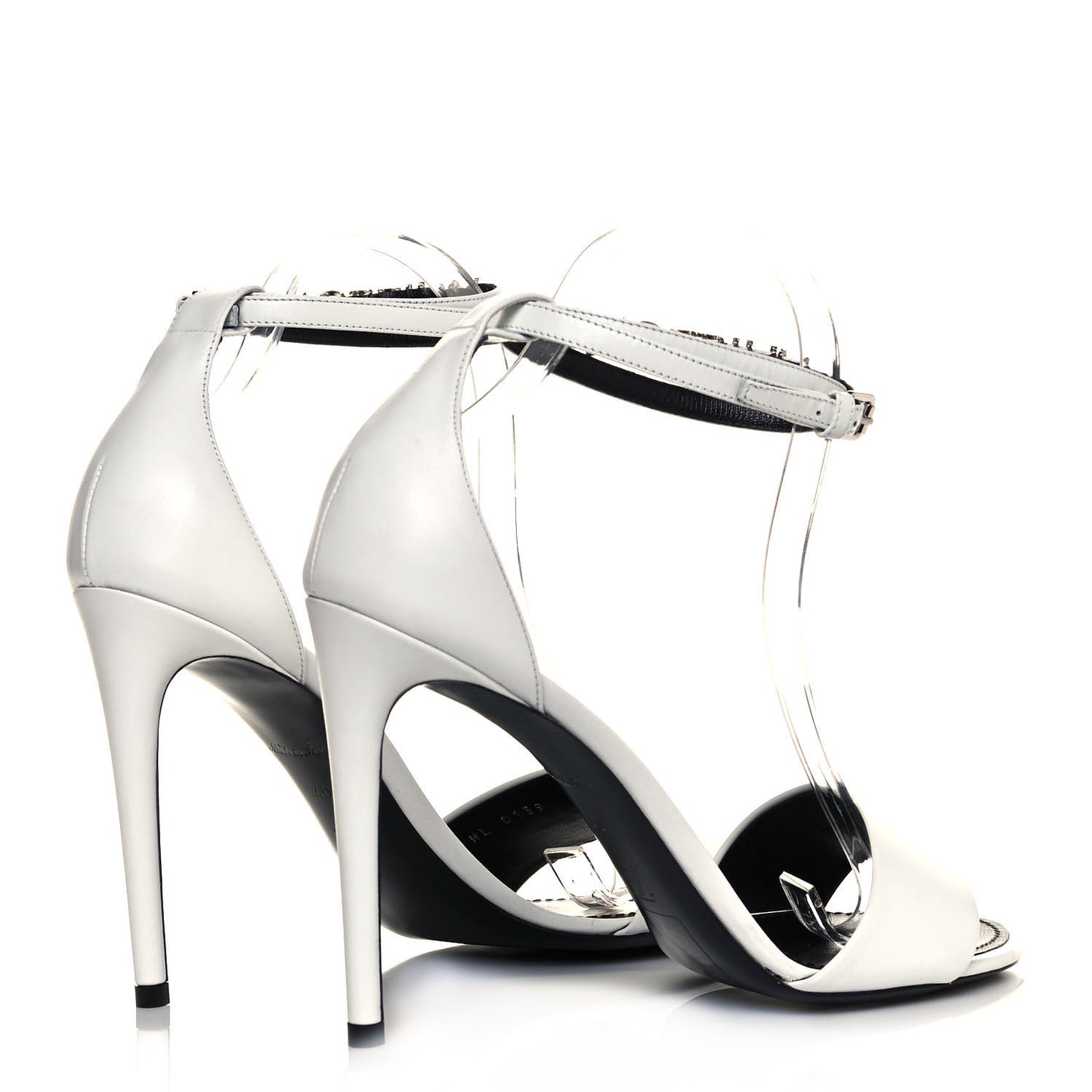 Calfskin Call Back Sandals 40 White